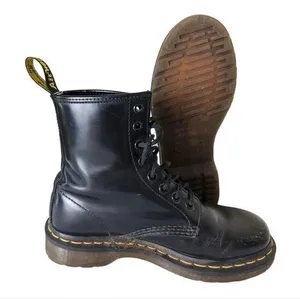 Dr. Martens Black 1460 Size 6 Smooth Leather Lace Up Boots Grunge Punk thumbnail 1