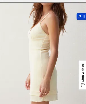 Beverly and beck butter yellow pointelle dress thumbnail 2