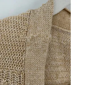 J.Crew Womens Tan Linen Cotton Knit V-Neck Button Cardigan Sweater Size M‎ thumbnail 5