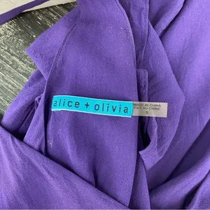 Alice + Olivia Silk Blend Purple Sleeveless Halter Top S thumbnail 4