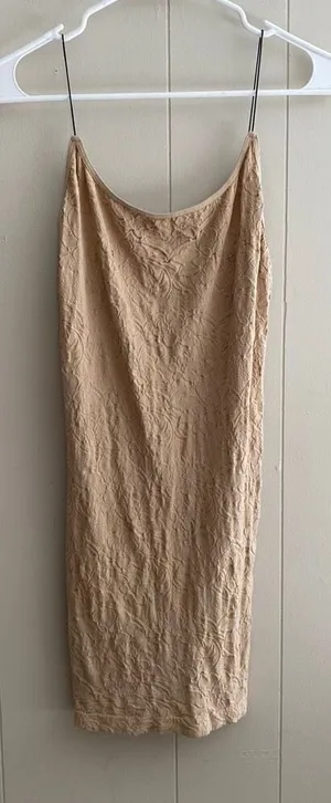 Free People Intimately Seamless Slip Dress | Nude Beige Textured Bodycon Midi M/ thumbnail 1