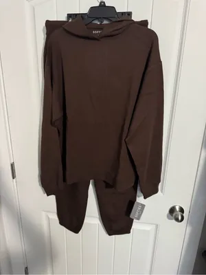 Softies DreamTech Oversize Hoodie Lounge Set Espresso Large New thumbnail 8