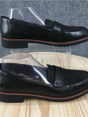 Clarks Black Leather Women’s Slip-On Loafers thumbnail 1