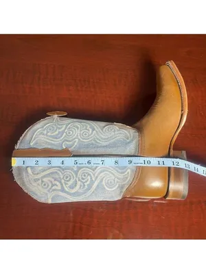 Corral Women's Saddle Cowhide Square Toe Western Boots Denim Embroidery Sz 10 thumbnail 16