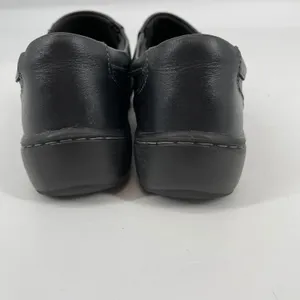 Clarks Womens Black Leather Side‎ Zip Comfort Slip On Shoes thumbnail 4