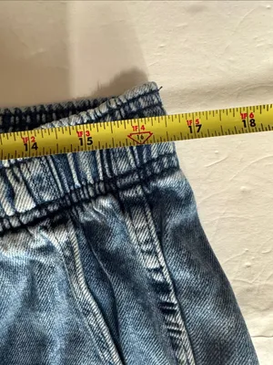 GAP Easy Jean pull on Light Blue Washed Denim Cargo Joggers tapered L drawstring thumbnail 12