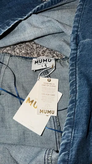 Show Me Your Mumu Denim Cutout Dress thumbnail 4