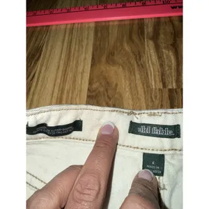 Wild Fable Women's Sz 6 Super High Rise Cutoff‎ Off-White Denim Jean Shorts thumbnail 2
