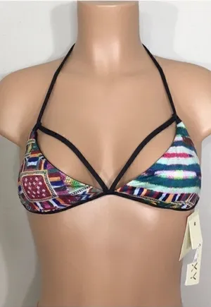 ROXY reversible multicolored bikini top. NWT thumbnail 1