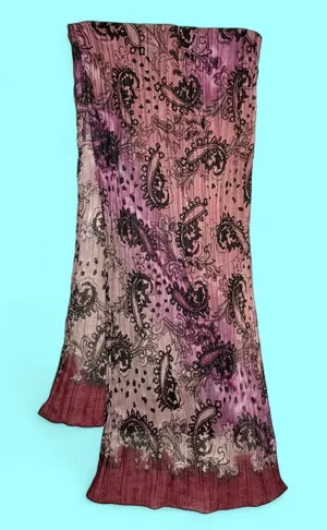 Vintage 90’s/Y2K Purple Sheer Beaded Fashion Scarf thumbnail 1