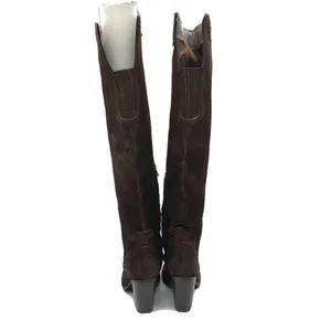 MIA Womens Boots Knee High Block Heel Suede Zipper Brown Size 6 thumbnail 6