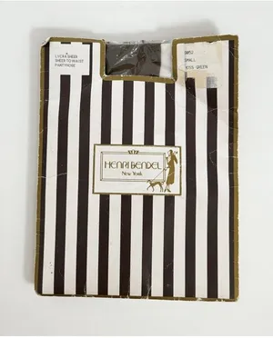 HENRI BENDEL Vintage Moss Green Tights Stockings Size Small NEW NIP thumbnail 1
