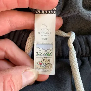 OFFLINE by Aerie Black High Waisted Jogger‎ Sweatpants XS Relaxed Fleece Lined thumbnail 3