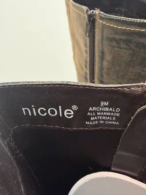 Nicole Archibald Tall Riding Boots Brown Suede Leather Boots Size 9M thumbnail 2