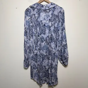 Aritzia Dress Forum Women Mini‎ Cottagecore Dress Medium Blue Paisley Western thumbnail 12