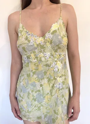Light Green Floral Embroidered Principles Vintage Cami thumbnail 1