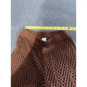 Wild Fable Dark Brown Crochet Beach Wide Leg Pants Sz S Cover Up Boho Hamptons thumbnail 8