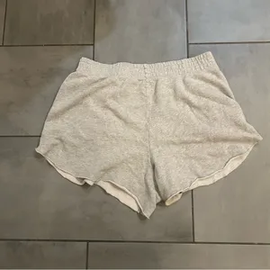 Aerie Fleece-of-Mind High-Waisted Shorts in Grey thumbnail 4