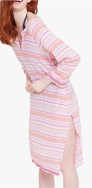 NEW Roller Rabbit East Hampton Naomi Kurta in Coral 100% Cotton - Size S thumbnail 1