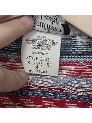 Vintage Fisherman Nostalgic Sweater Vest Womens Size Med Patriotic Blue quilt thumbnail 4
