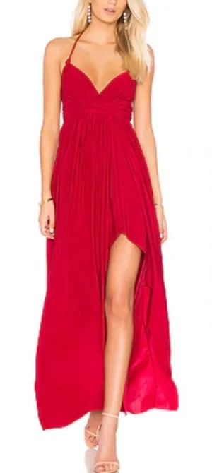 MISA LOS ANGELES Ever Maxi Dress‎ Red Halter Size Small thumbnail 1