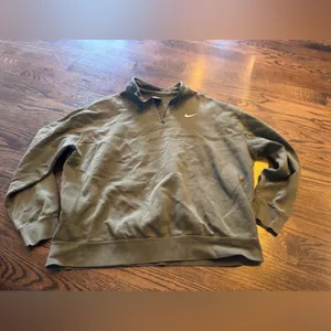 Nike Olive Green 1/4 zip Sweatshirt thumbnail 2