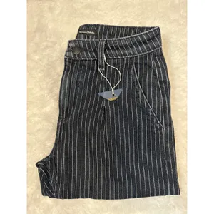 Soorty Pinstripe Chino Pants Black White Stripe Slim Fit Casual 28" thumbnail 10