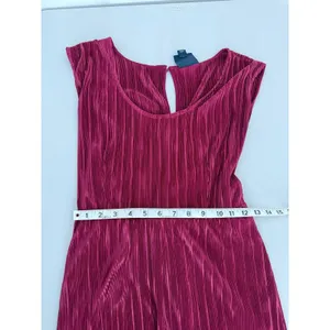 Anthropologie Maeve Burgundy Purple-Pink Ribbed Sonata Wide-leg Jumpsuit 6 thumbnail 6