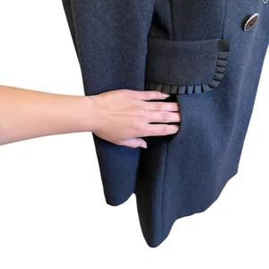 Betsey Johnson Wool Longline Coat In Dark Grey Size 8 thumbnail 5