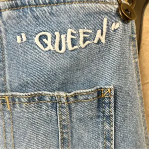 Target PRIDE SHORTALLS | Take PRIDE Queen Rainbow Patchwork Denim Unisex Shortalls thumbnail 5