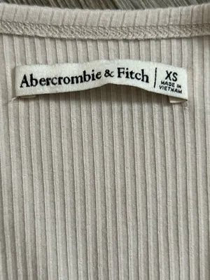 Abercrombie & Fitch Ribbed O-Ring Side Slit Dress in Cream Size XS thumbnail 7