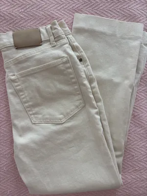 Beige/cream Zara jeans size 6 high rise bootcut thumbnail 2