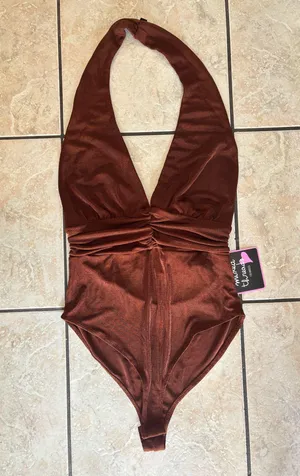 Halter bodysuit top Brown Size M thumbnail 1