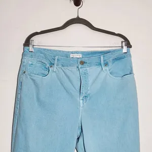 Good American Blue Straight Leg Ankle Jeans Size 12 High Rise Premium Denim thumbnail 2