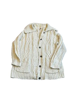 Pilcro Chunky Cable-Knit Cardigan Sweater Fisherman Preppy Coastal Grandmacore thumbnail 9