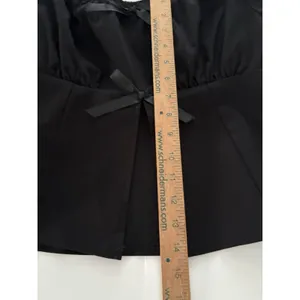 Riley & James Milkmaid Top Size Large Black Bows Puff Sleeve Whimsigoth Fairy thumbnail 7
