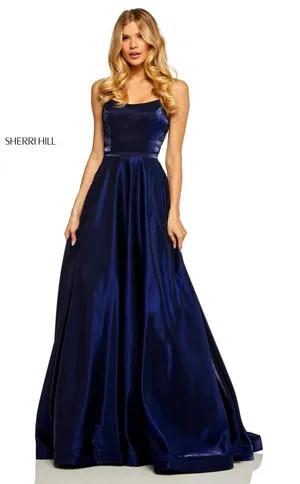 Sherri Hill 52457 Cross Dyed Shimmer A-Line Gown Size 8 Royal Blue‎ NWT $398 thumbnail 1