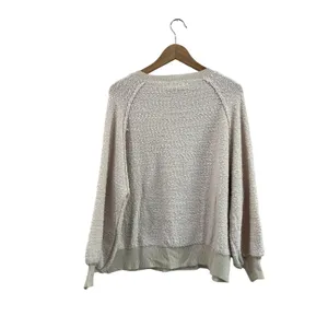 Umgee Cream Textured Balloon Sleeve Cozy Boho Knit Sweater Size XL‎ thumbnail 2