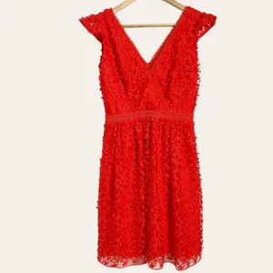 Reiss Abrianna Red Lace V-Neck Cap Sleeve Cocktail Dress Size 4 thumbnail 6