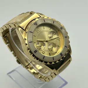 Women’s Gold Tone Chronograph Style Dial Watch Working New Battery thumbnail 4