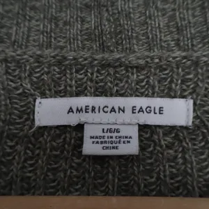 American Eagle Outfitters Cardigan Sweater Womens Large Olive Green Knit Ribbed thumbnail 2