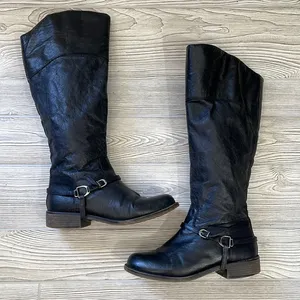 Shoemint Black Upper Leather Zip Up Boots Size 7 thumbnail 1
