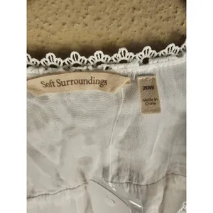 NWT Soft‎ Surroundings White Linen Lace Araminta Boho Tiered Maxi Dress 20W 20 W thumbnail 4