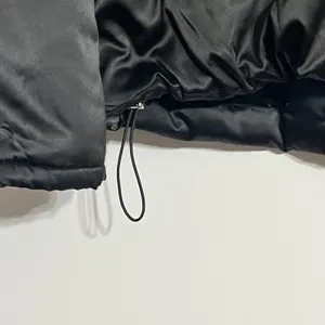 Urban Outfitters Women's Dawn Black Satin Bomber Jacket Full Zip Size Small‎ thumbnail 2