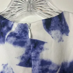 NWT Lulus White‎ Blue Floral Fit & Flare Deep V Mini Dress Resortwear Size Small thumbnail 15