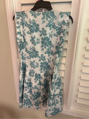 Free Assembly White And Blue Flutter Sleeve Floral Dress Size Small thumbnail 3