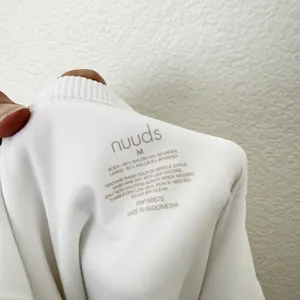 [Nuuds] White Ribbed Knit Scoop Neck Sleeveless Tank Bodysuit Top Size Medium M thumbnail 12