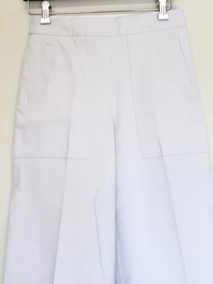 SPANX On The Go Cropped Wide Leg Pant in White Small thumbnail 4