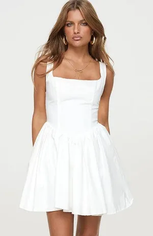 Princess Polly Straplie Mini Dress White thumbnail 3