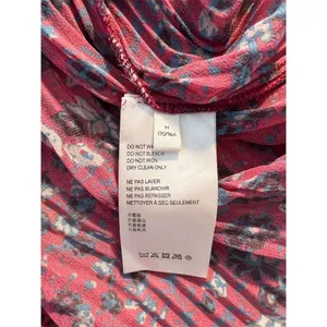 Anthropologie Women's Standard M Pink Floral Pleated Ruffle Blouse Spring Casual thumbnail 8